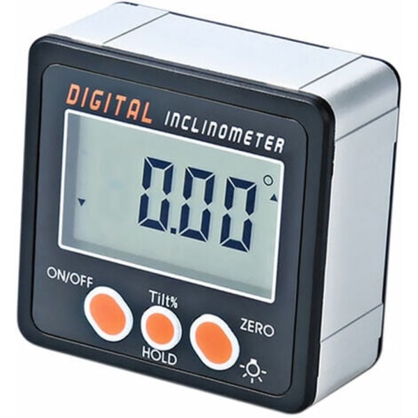 Digitalt inklinometer, 0-360°, magnetisk base