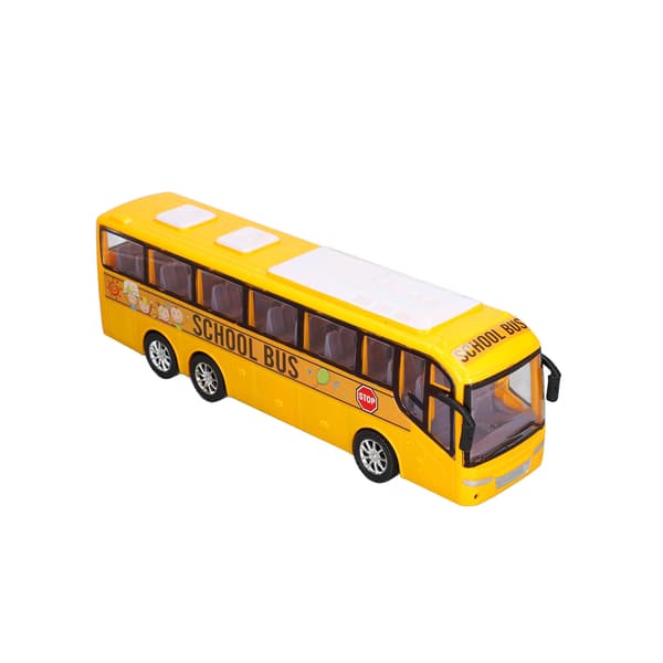 Mini Buss Modellbil Hög Simulering Gul Tröghetsleksak för Barn 3 År Heminredning Gåva