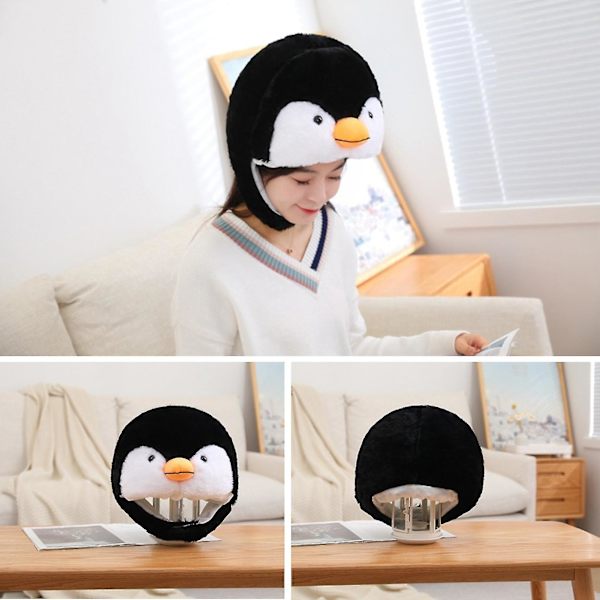 Penguin Huvudbonader Mjuk Pp Bomullsfyllning Härlig djurhatt Varm utklädning Håraccessoarer Plysch tecknad hatt Cosplay Kostymtillbehör Sel