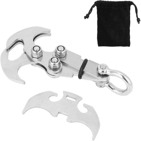 Gravity gripkrok, klätterkrok, rostfritt stål klättergripkrok Multi tyngdkraftskrok hopfällbar kloklättring Emergency Survival Tool för O