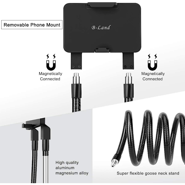 Universal Mobiltelefonhållare Multifunktions Mobiltelefonhållare DIY Flexibelt fäste (svart)