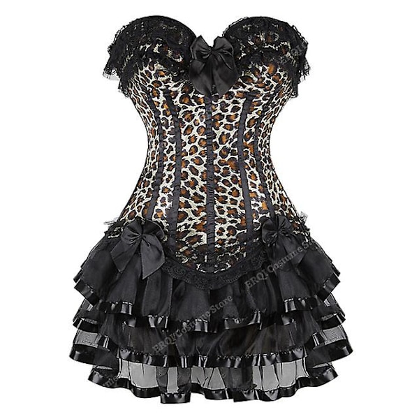 S-6xl Naisten seksikäs korsetit Overbust korsetti ja set Leopard S