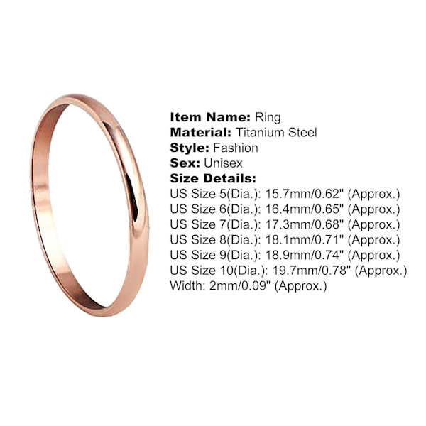 Finger Ring Elegant Finger Smycken Titan Stål Par Band Finger Ring För Fest Silver US 5