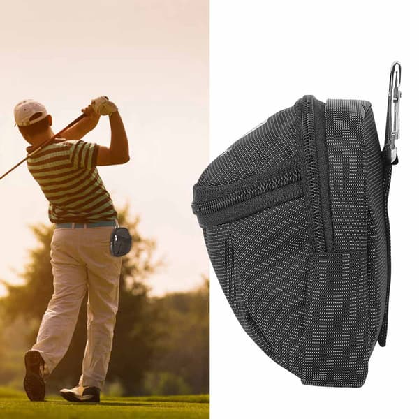 Bærbar Lille Polyester Golfbold Taljetaske med Nøglering Sort