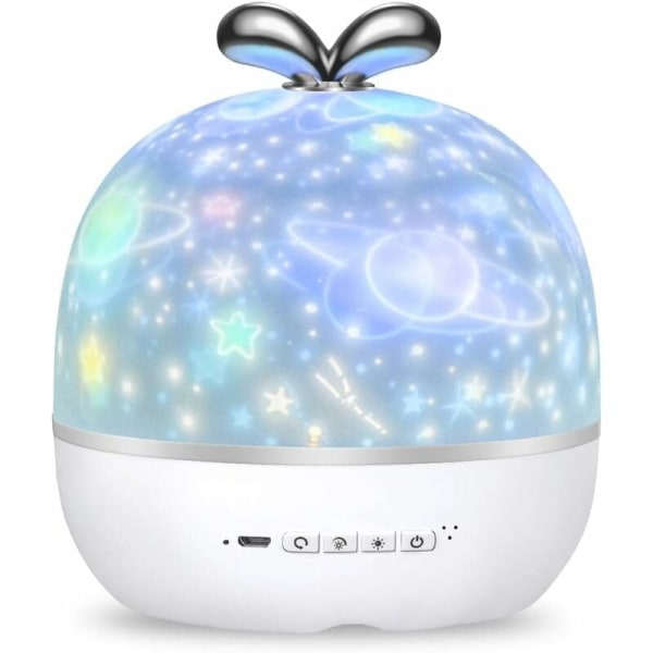 Baby Night Light Star Sky Projector, Bluetooth Musical och självlysande nattljus, barns nattlampa + barnsäng