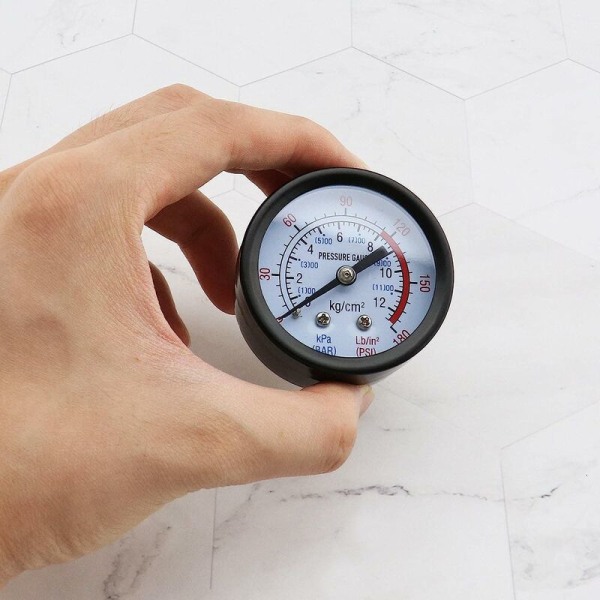Luftkompressortryckmätare, tryckluftstrycksmätare 0~180 PSI, 0~12 Bar, Diameter 42mm tryckmätare för skruvkompressorer,