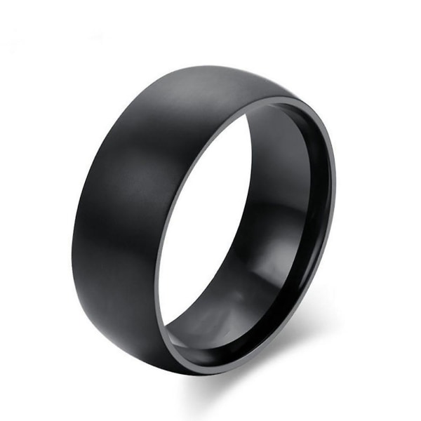 Menn Cool Titanium Stål 8mm Bred Bryllup Engasjement Jubileum Band Finger Ring Size 8