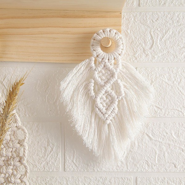 Håndlaget ornament Utsøkt bærbar vakkert makramedørhåndtak Svingtau Vegghengende dekorasjon til hjemmet