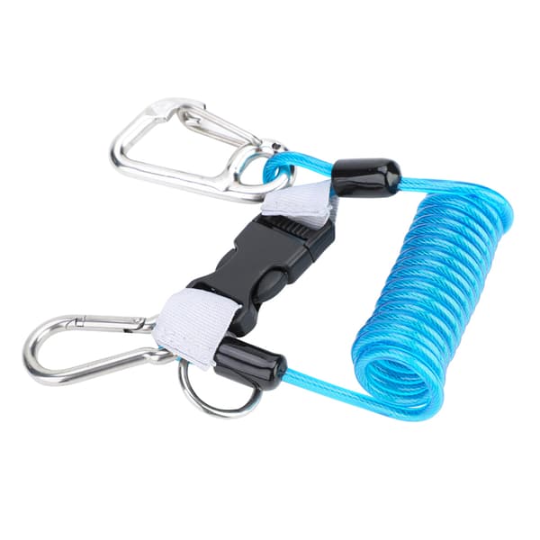 Quick Release Anti Lost Spring Coil Lanyard Sikkerhedsnødredskab Blå