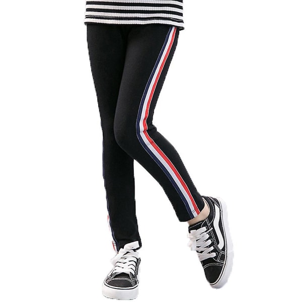 1-14 år Flickor Leggings Byxor Skinny Stripe löparbyxor 5-6 Years