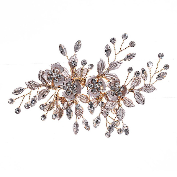 Blommor & bladformade hårinredning Sidoklämma Legering bröllopshåraccessoarer Rose Gold