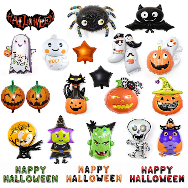 Halloween dekorasjon små ballonger (22 stk)