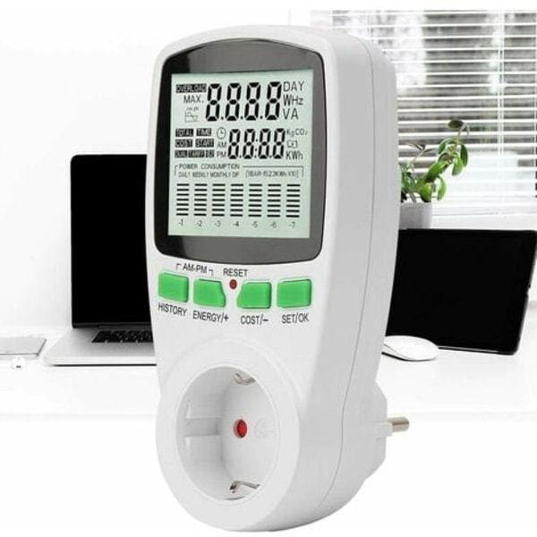 0,000KWh-9999 KWh 0-16A Mini Smart Power Meter Socket 0,000KWh-9999KWh Flerfunktions elmonitor Power