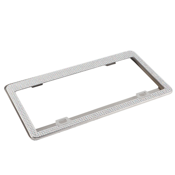 Glitter Rhinestone Nummerpladeramme Rustfrit Stål Biltilbehør