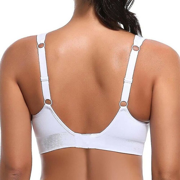 Yoga Sport Løpevest Dame Shapewear Push Up BH White 3XL