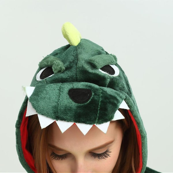 Dinosaur conjoined animal pyjamas Halloween rollespil 120CM Green