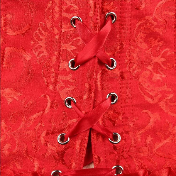Tube Top Jacquard Gothic Palace Korsett Väst Shapewear Red M