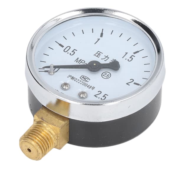 Transparent trykmåler - 1/4 NPT, 2,5 nøjagtighed, rustfrit stålhus, lufttryk 0-2,5Mpa