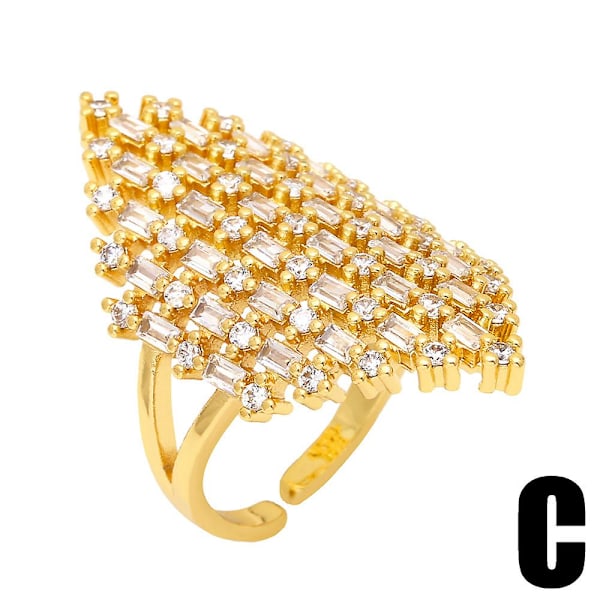 Ring Vintage Zircon Geometry Stud Modesmycken Ac9251 C