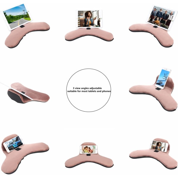 Myk pute for iPad, Multi-Angle for telefon og nettbrett, Knebeskyttelsesholder, Universal iPad-leseholder for nettbrett som gave