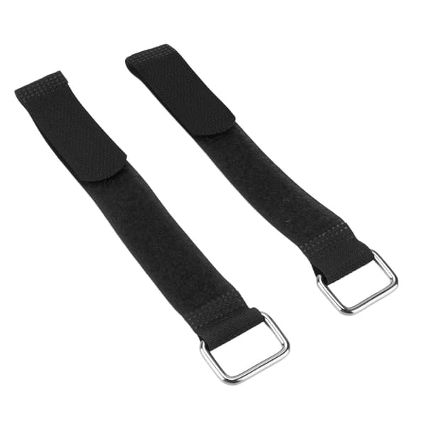 2 stk. nylon fastgørelsesstropper 20x200 mm justerbart elastisk cykelorganiseringsbælte sort