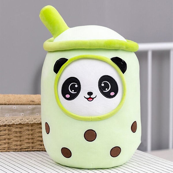 Bubble Tea Panda Plyschdocka Mjuk fylld tecknad leksak 23cm Yellow