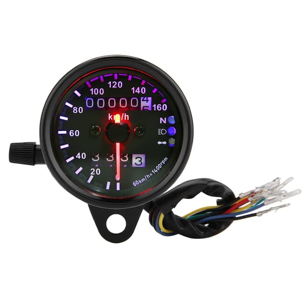 Universal Motorcykel LED Baggrundslys Dobbelt Odometer Speedometer Måler DC 12V