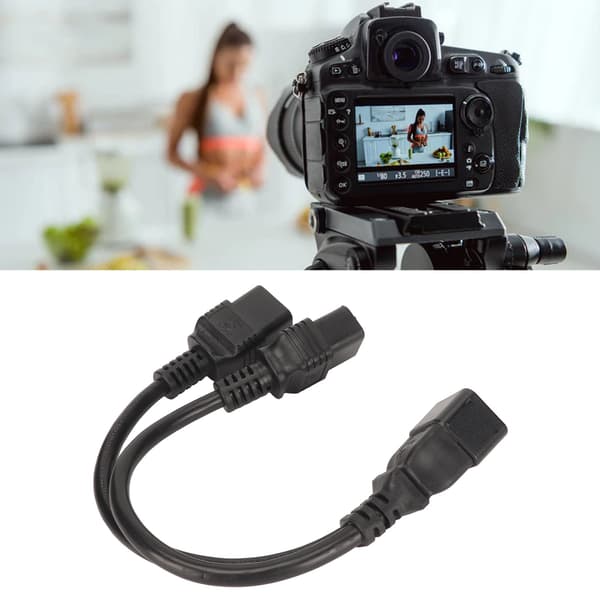 Universal Strømkabel Splitter C19 til C20 32cm for Skrivebordslampe LCD-skjerm