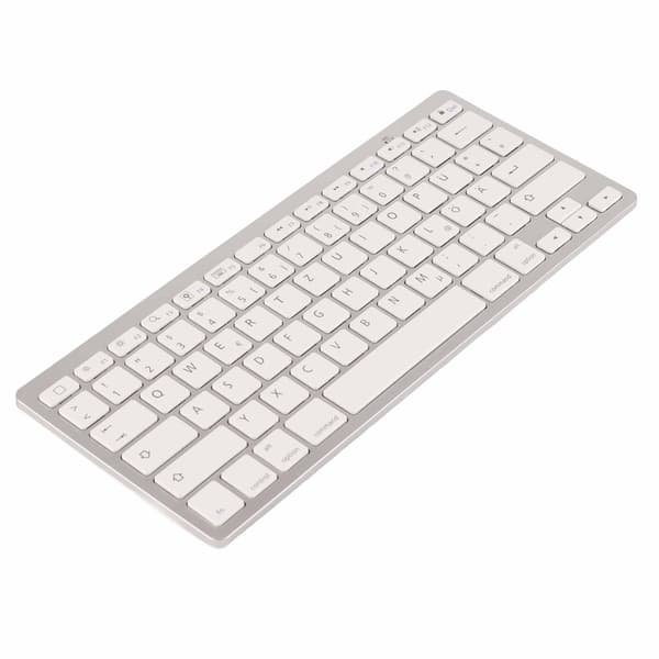 Trådløst Bluetooth tysk tastatur, bærbart, slankt, stille, kompatibelt med iOS Android Windows