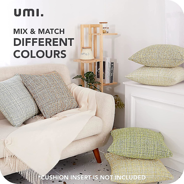 Amazon Brand - Cover 40 X 40 rektangulär utomhuskudde Linneeffekt Modernt vardagsrum för sovrum Mjukt case Dekorativ soffa Hemsäng