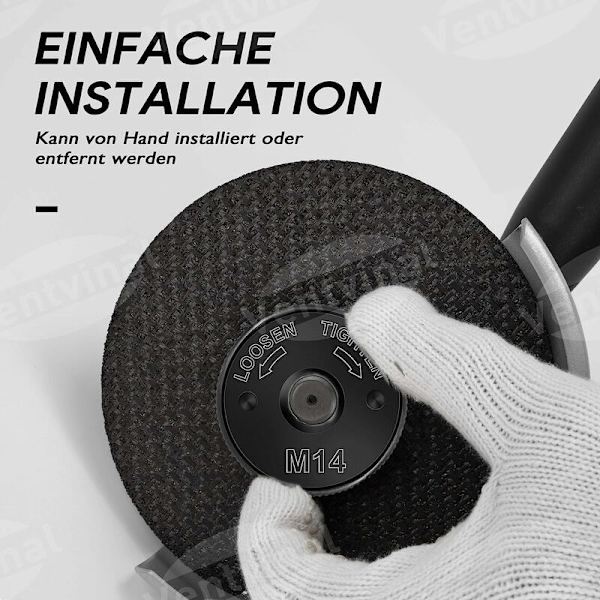 Quick release møtrik SDS Clic M14, til alle vinkelslibere AEG, Black & Decker, Dewalt, Flex, Hitachi, Metabo, Makita osv. (1 spændemøtrik), sort,
