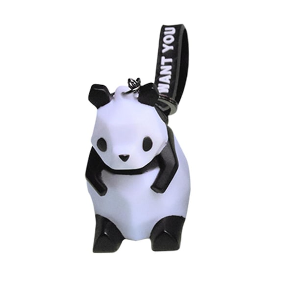 Pandaformet nøkkelring Kreativt hengende anheng Prank Toy Mote Nøkkelring Svart