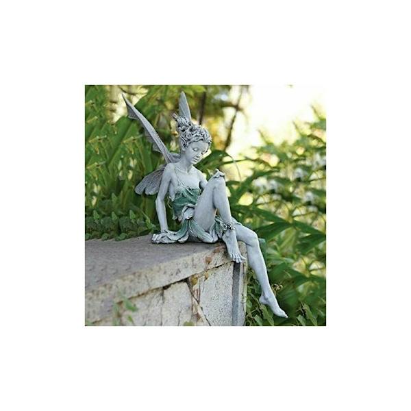Hvidt harpiks håndlavet ornament, 22 cm stor blomsterfe