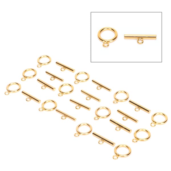 Rustfrit stål guld toggle låse stangsæt til DIY halskæde armbånd smykkefremstilling
