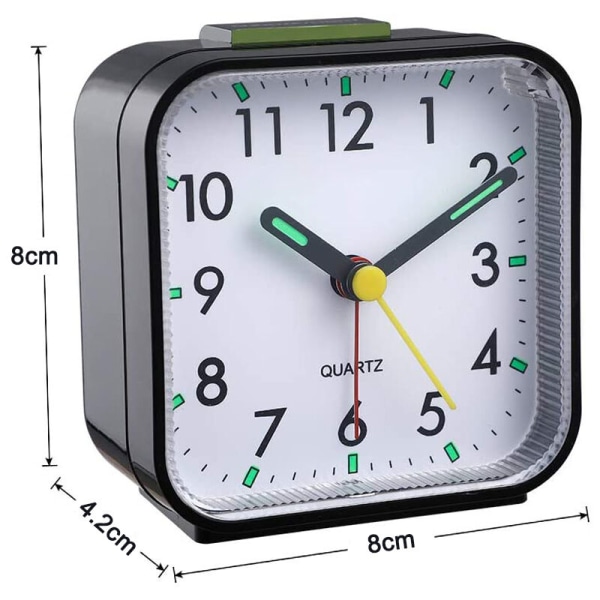 Svart självlysande väckarklocka Mode Silent Plastic Väckarklocka Home Bedside Clock
