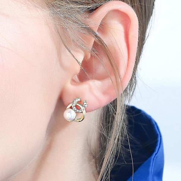 korvakorut Antiallergy Golden S925 Needle Pearl Ear Studs For Party