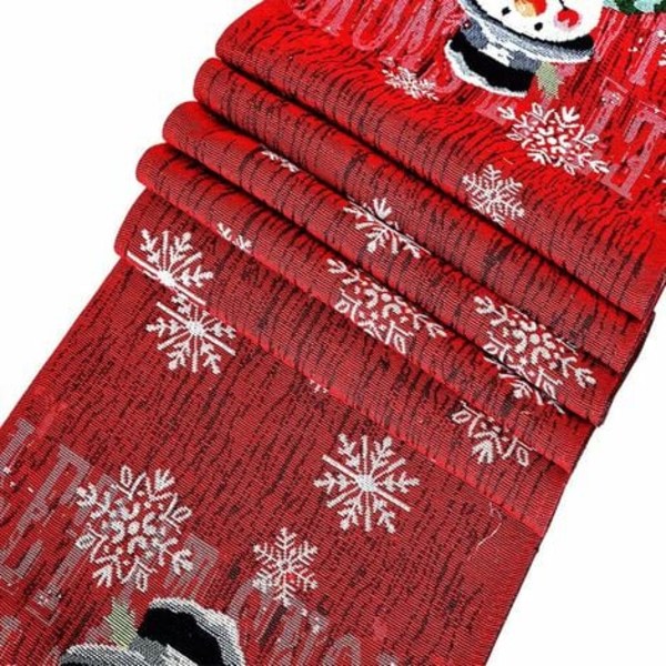Julbordslöpare Snowman Bordslöpare för julbordsdekorationer Bomull och linne Snowflake Cardinal Bord Ru