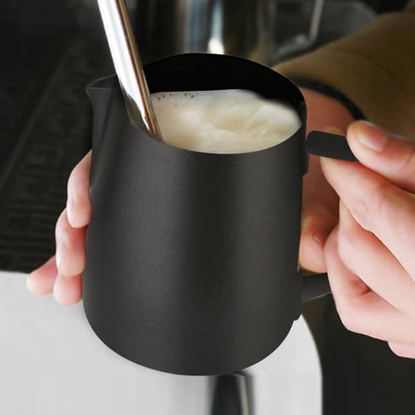 450 ml Sort Rustfrit Stål Non-Stick Mælkeskumningskande til Kaffe Latte