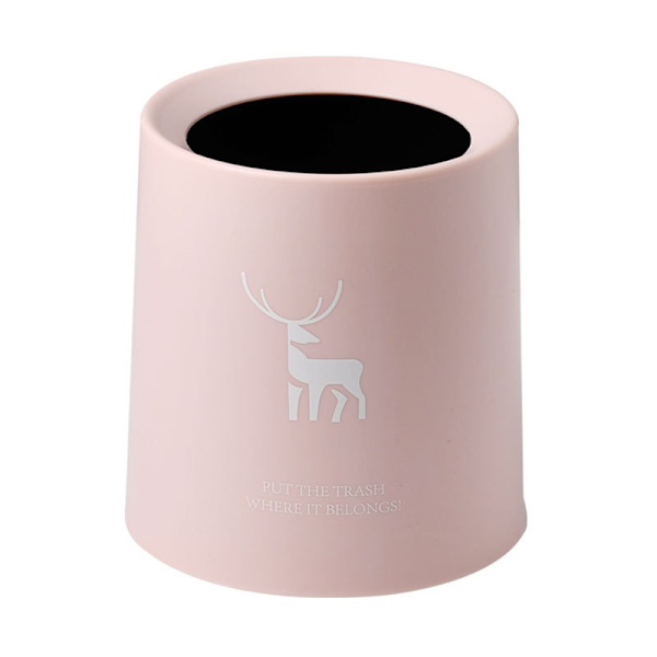 Mini papperskorg utan lock Round Deer Pink (14,2cm*14,2cm*15,3cm)