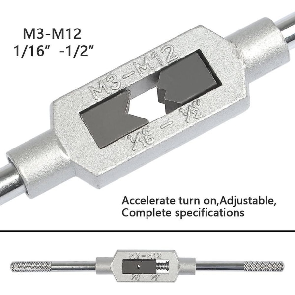 8 kpl Spiral Flute Metric Tap Set Säädettävät Kierretapit Reamerilla (m3 M4 M5 M6 M8 M10 M12)