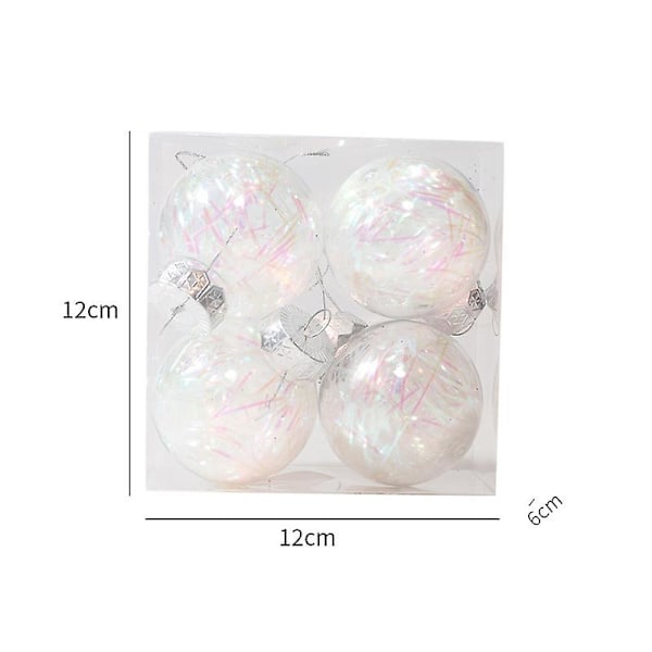 6st julboll Transparent julgransprydnader White