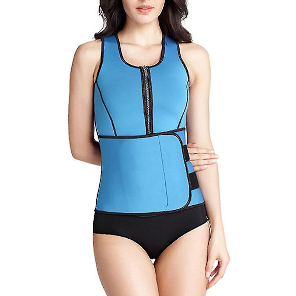 Kvinnor Midja Korsett Trainer Bälte Training Body Shaper Blue M