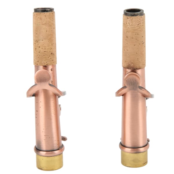 2 stk. Sopransaksofonhals Metall Rett Buet Erstatningssett Antikk Messing