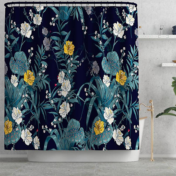 4-delad duschdraperi med printed set