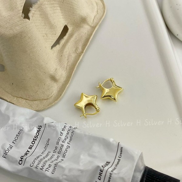 Øredobber Star S925 Sølv motesmykker Ac5134 gold color