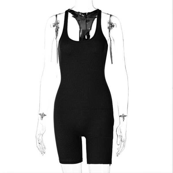 Enfärgad hög midja Tight Sports Yoga Jumpsuit L