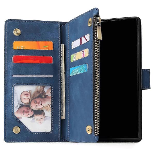 Etui til Samsung Galaxy Note 10 Plus Læder Magnetisk Pung Lynlåslomme Beskyttelse Håndrem Kompatibel med Samsung Galaxy Note 10 Plus Etui C4