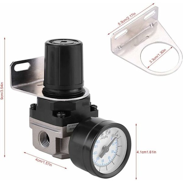SMC-typ gastrycksregulator hushållstryckregulator (butik AR2000-02) lämplig för verktygsrum