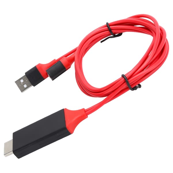 Type C til HDMI Kabel 1080p USB Adapter til iOS Android Mobiltelefon Rød