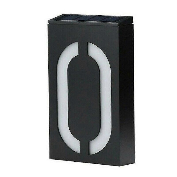 Husnummer LED Lys Hage Vanntett Solcelledrevet Husnummer Utendørs Belysning Oppladbart Hjemmenummer Lys Dør Hardware Nummer 0